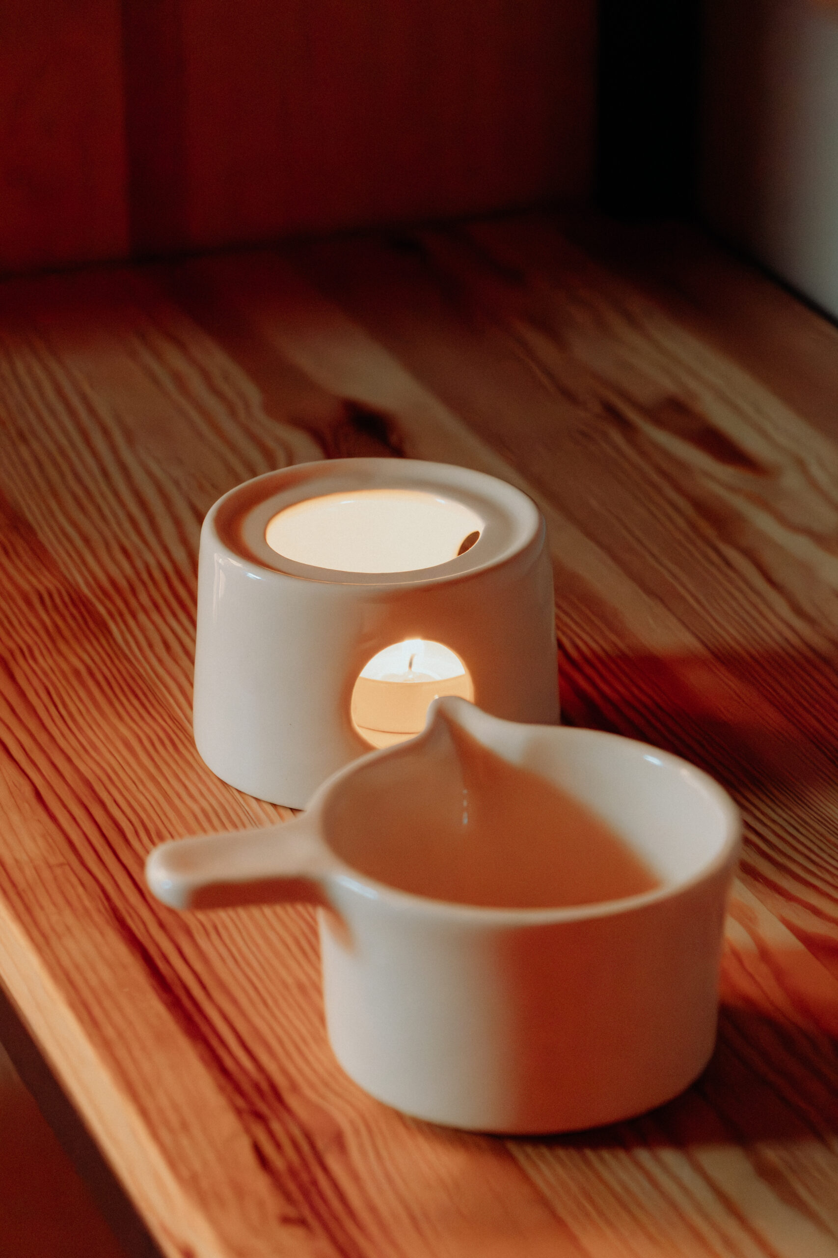 oil warmer cup on a shelf